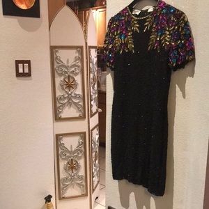 Sequin short sleeve dress